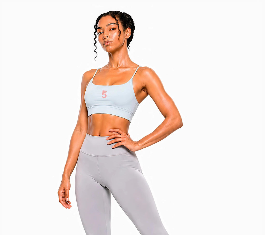 Strappy Criss Cross Yoga Sports Bra Icon | Pink Logo
