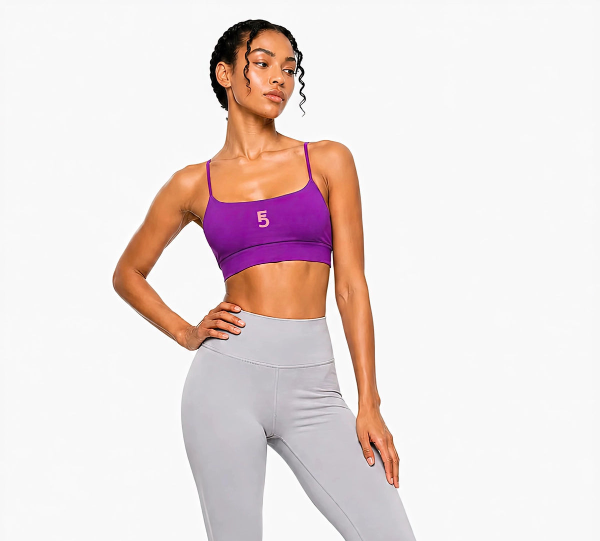 Strappy Criss Cross Yoga Sports Bra Icon | Pink Logo