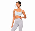 Strappy Criss Cross Yoga Sports Bra Script | Pink Logo