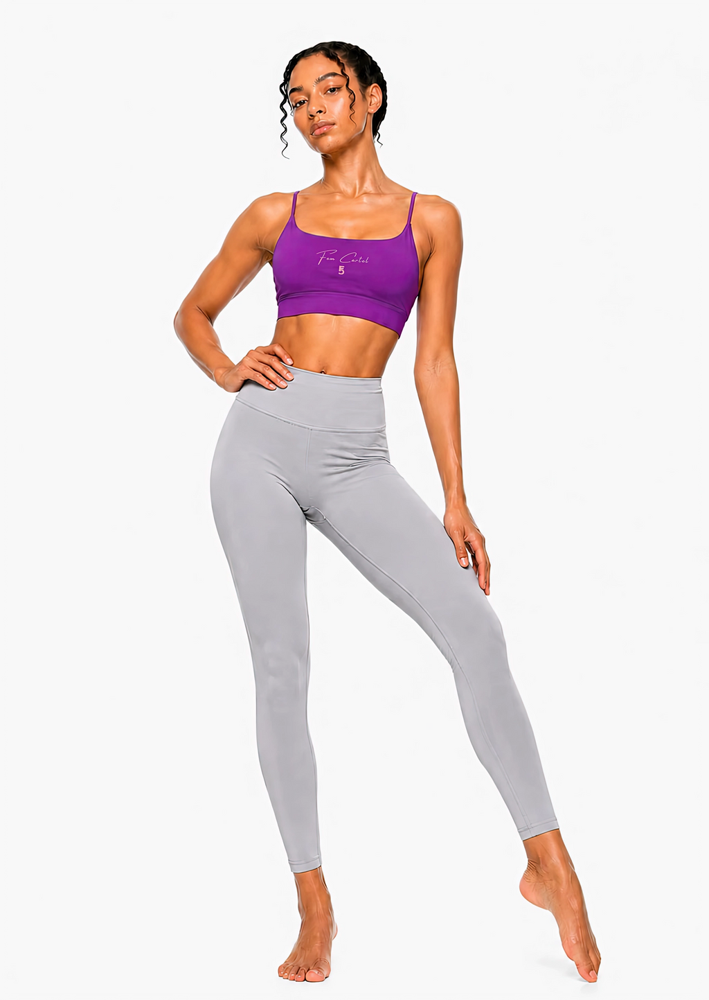 Strappy Criss Cross Yoga Sports Bra Script | Pink Logo