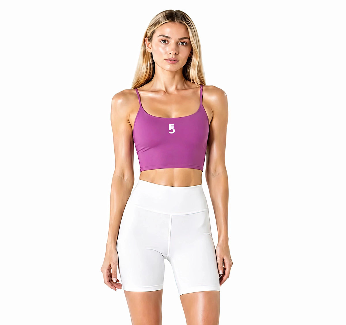 Solid Color Sports Bra Icon | White Logo