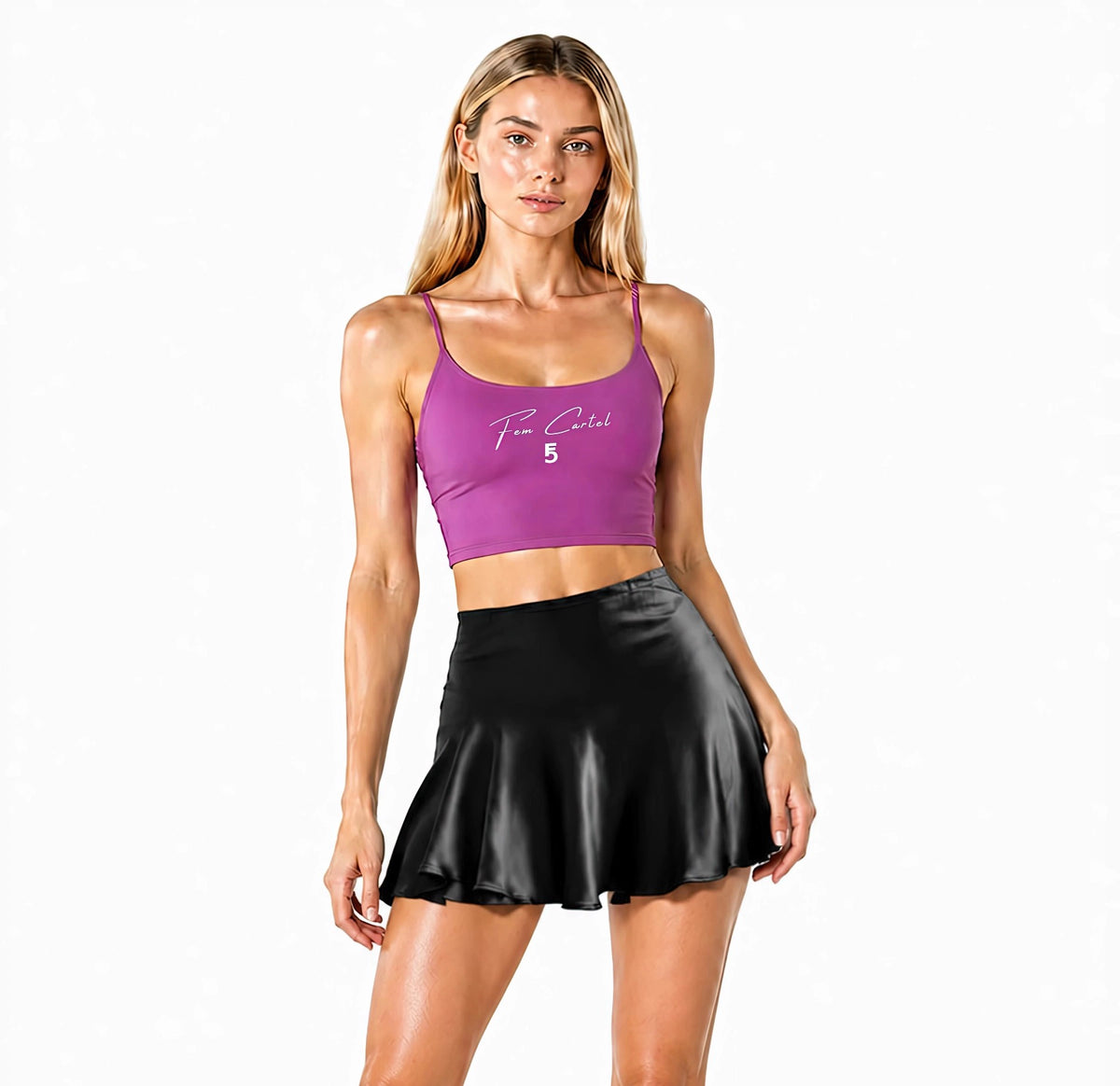 Solid Color Sports Bra Script | White Logo