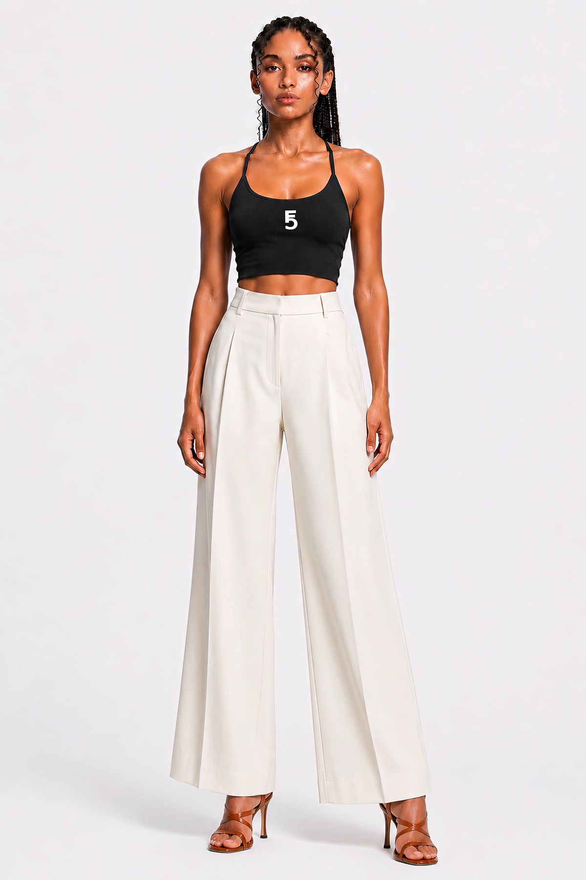 Slim Fit Ribbed Racerback Tank Top | White Logo