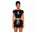 Snow Washed Crop Top Signature | White Logo