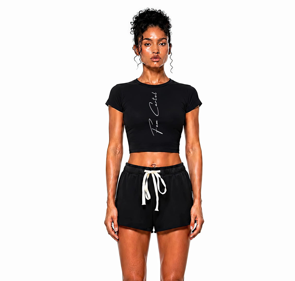 Snow Washed Crop Top Vertical  | White Logo