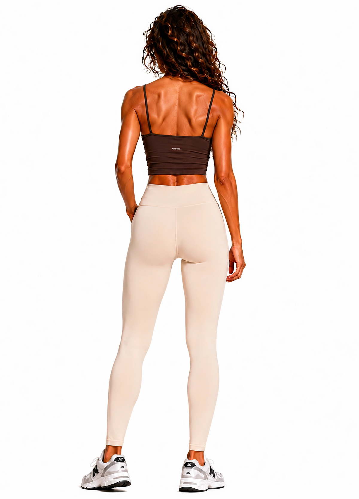 Spaghetti Strap Yoga Sports Bra Script | Pink Logo