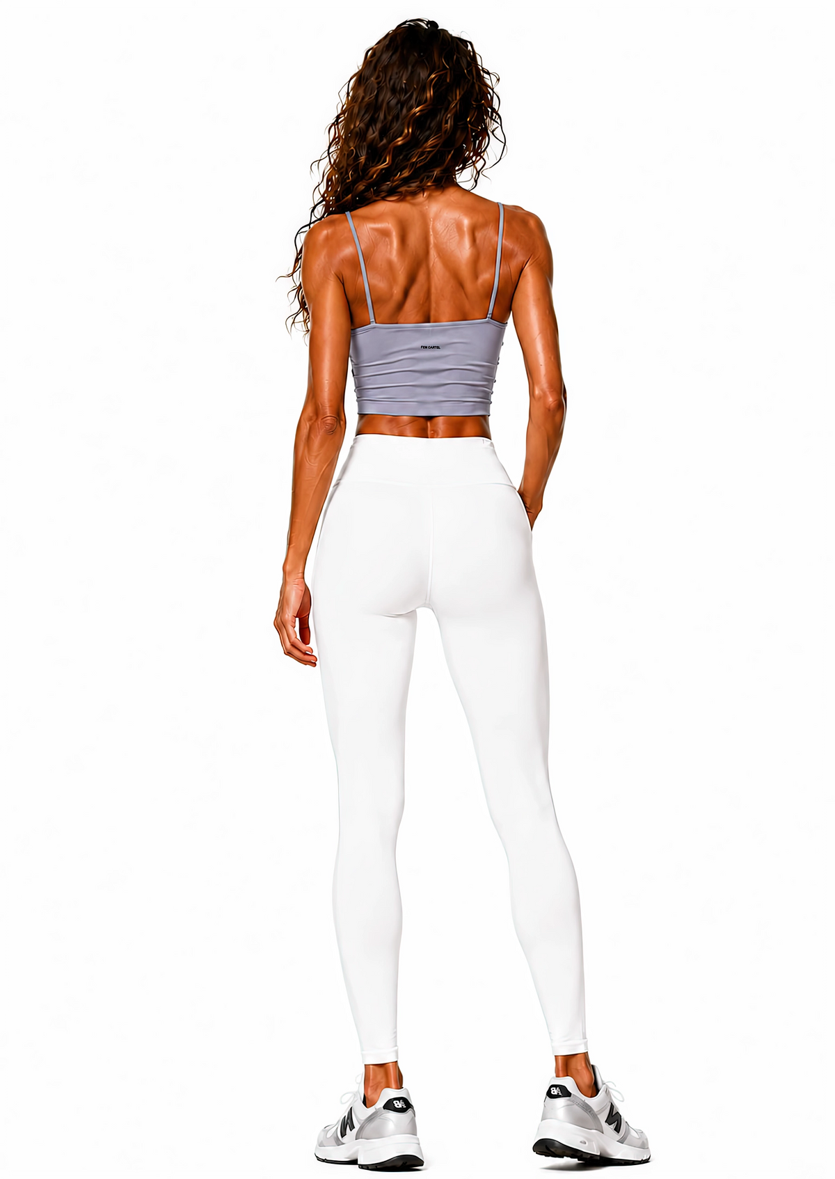 Spaghetti Strap Yoga Sports Bra Script | Black Logo