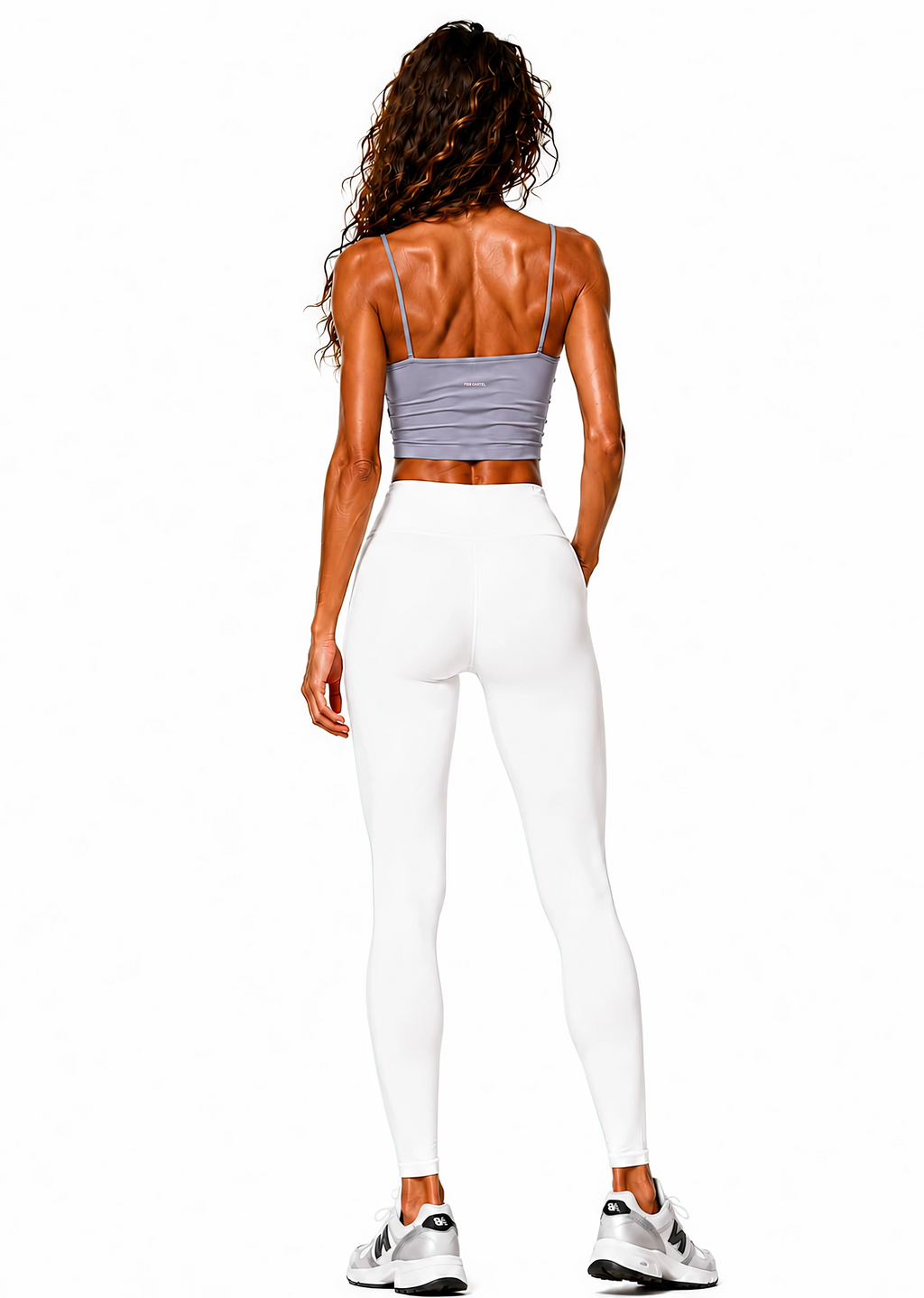 Spaghetti Strap Yoga Sports Bra Script | Pink Logo