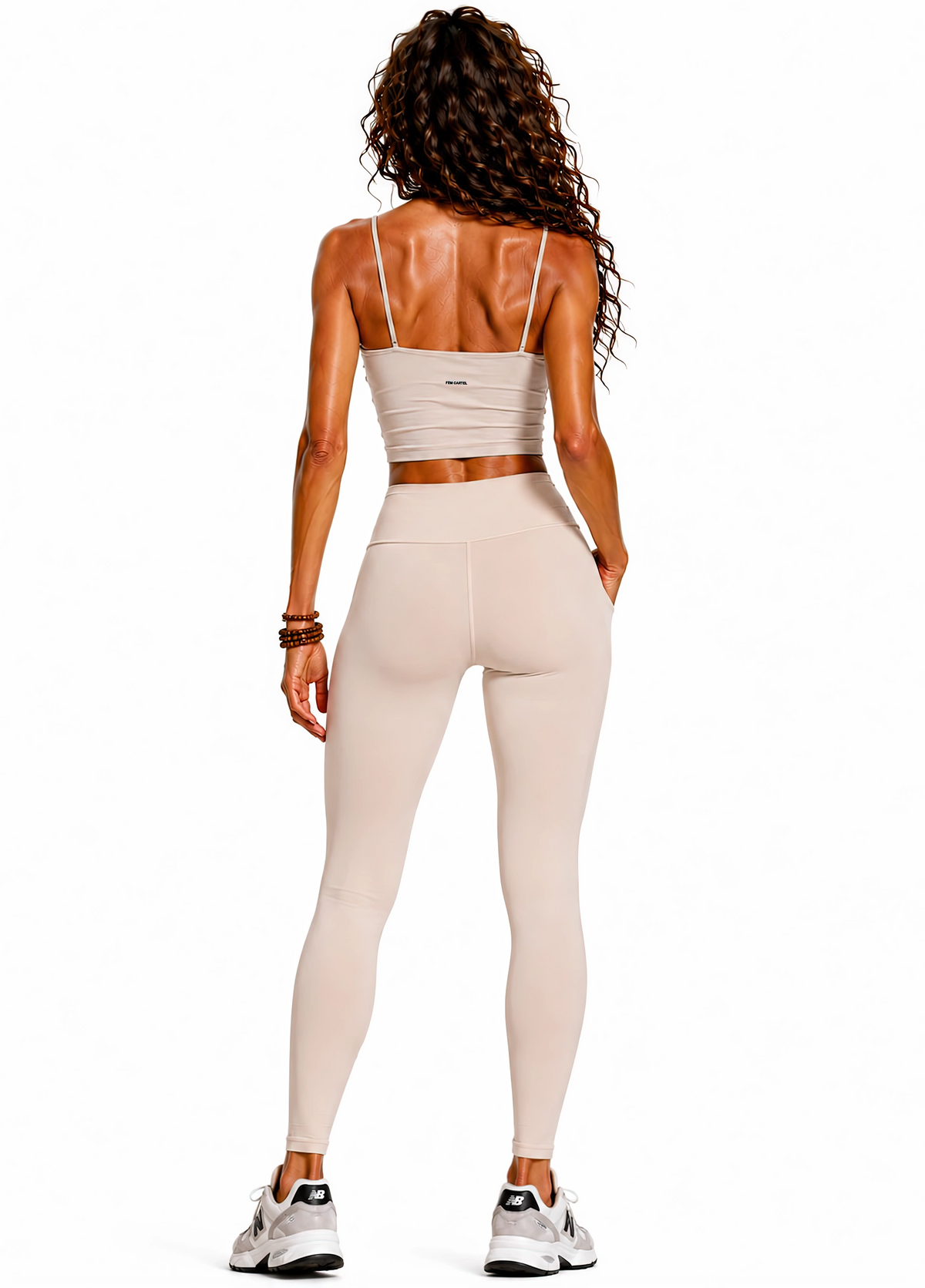 Spaghetti Strap Yoga Sports Bra Script | Black Logo