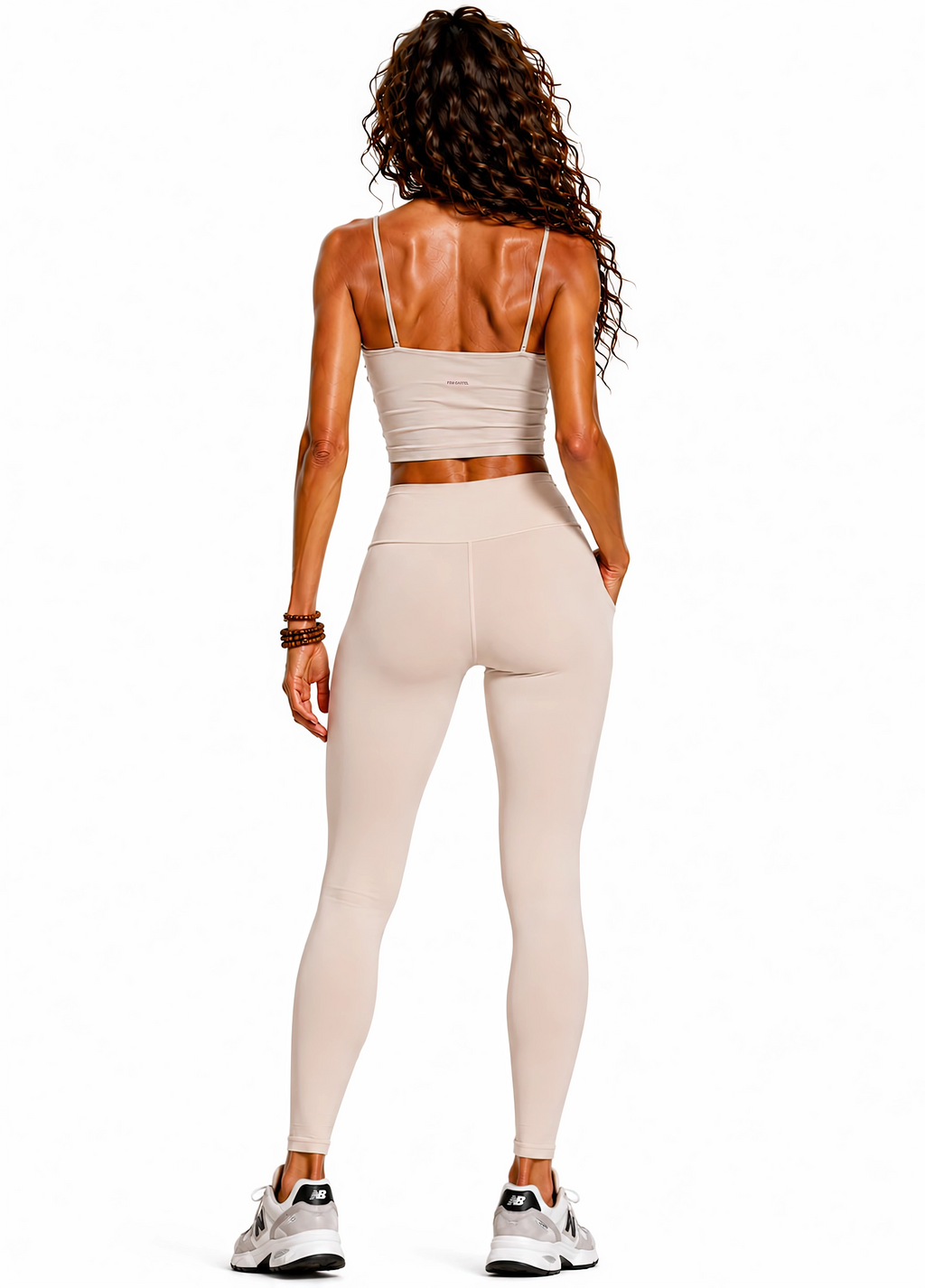 Spaghetti Strap Yoga Sports Bra Script | Pink Logo