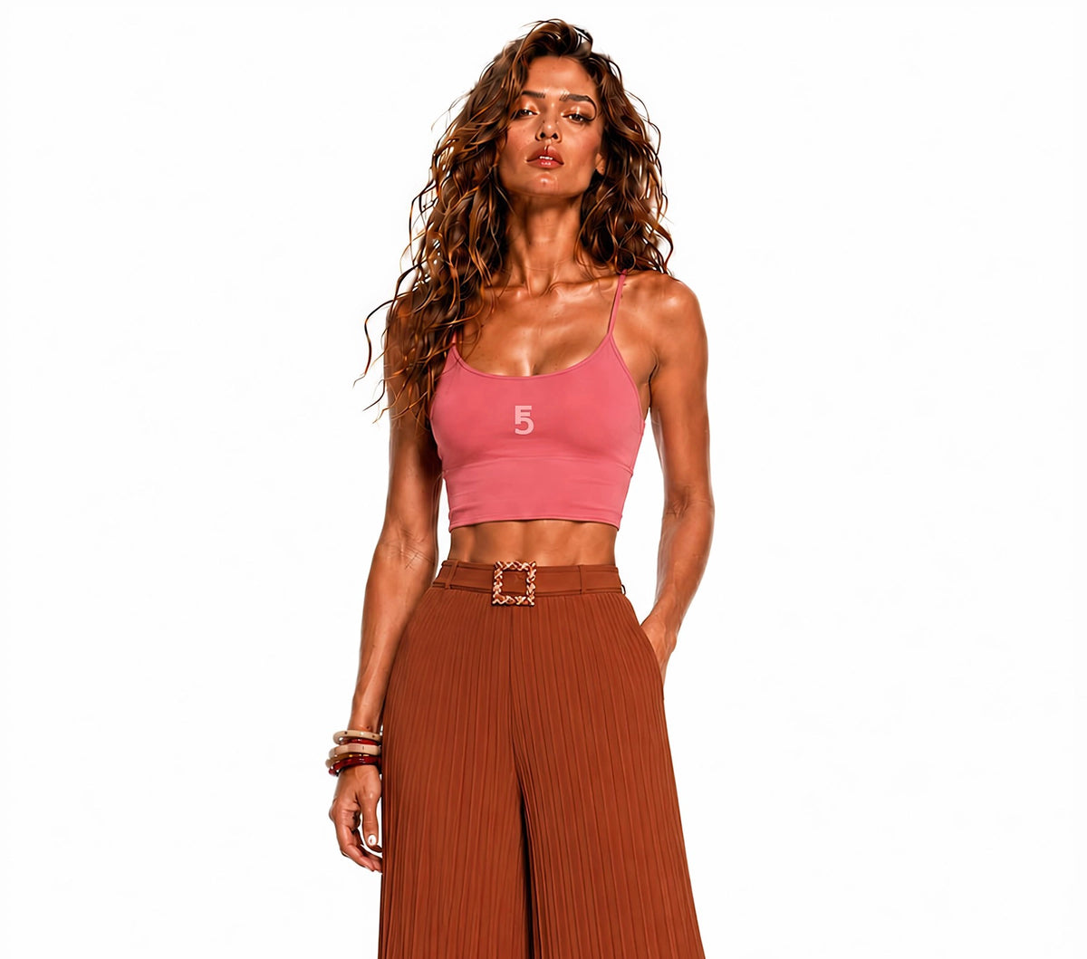 Spaghetti Strap Yoga Sports Bra Icon | White Logo