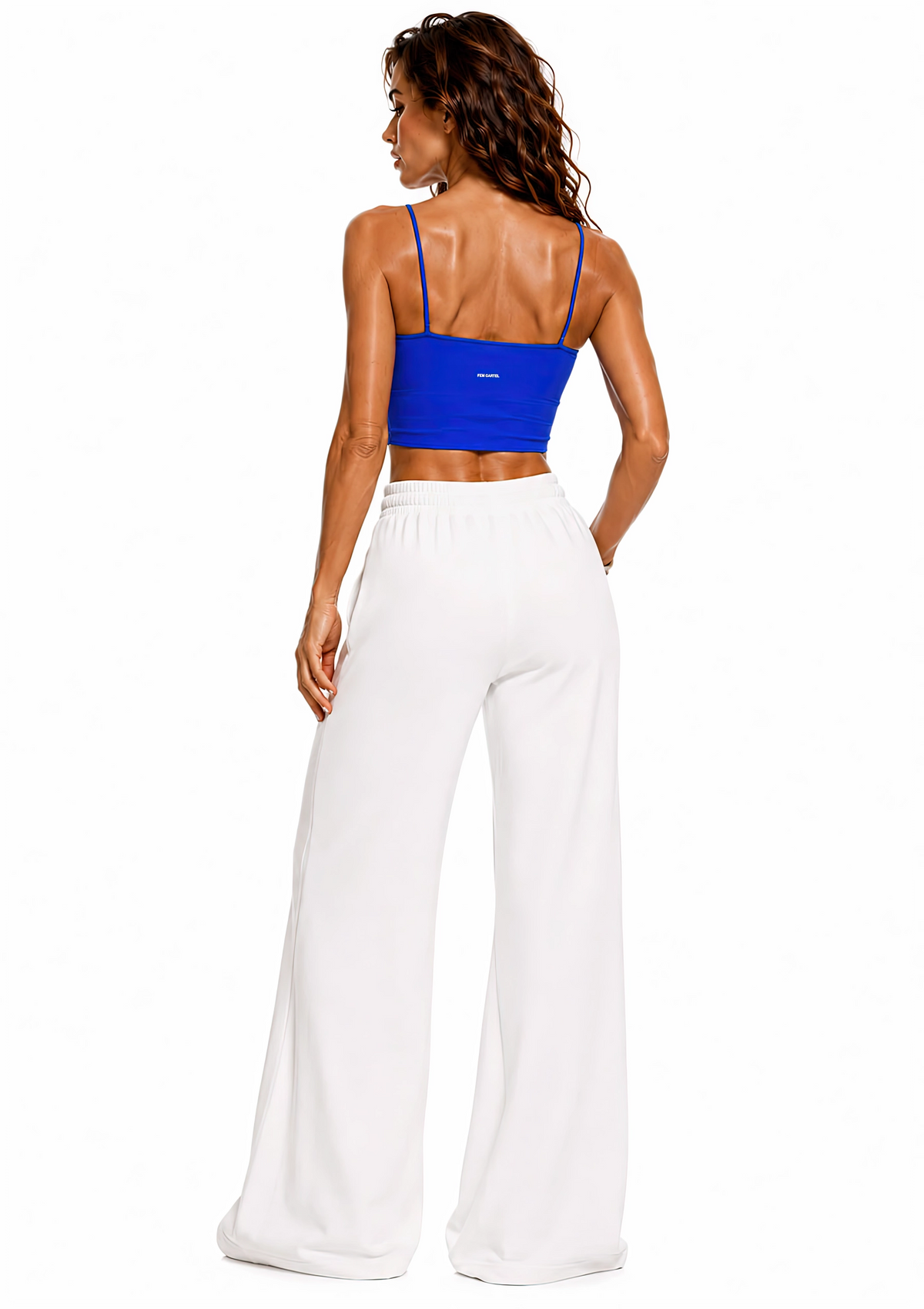 Spaghetti Strap Yoga Sports Bra Icon | White Logo