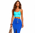 Spaghetti Strap Yoga Sports Bra Icon | White Logo