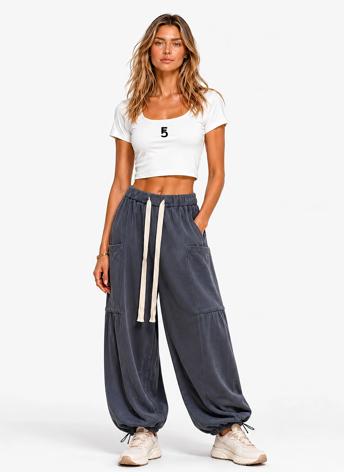 Square Neck Crop T-Shirt Icon | Black Logo