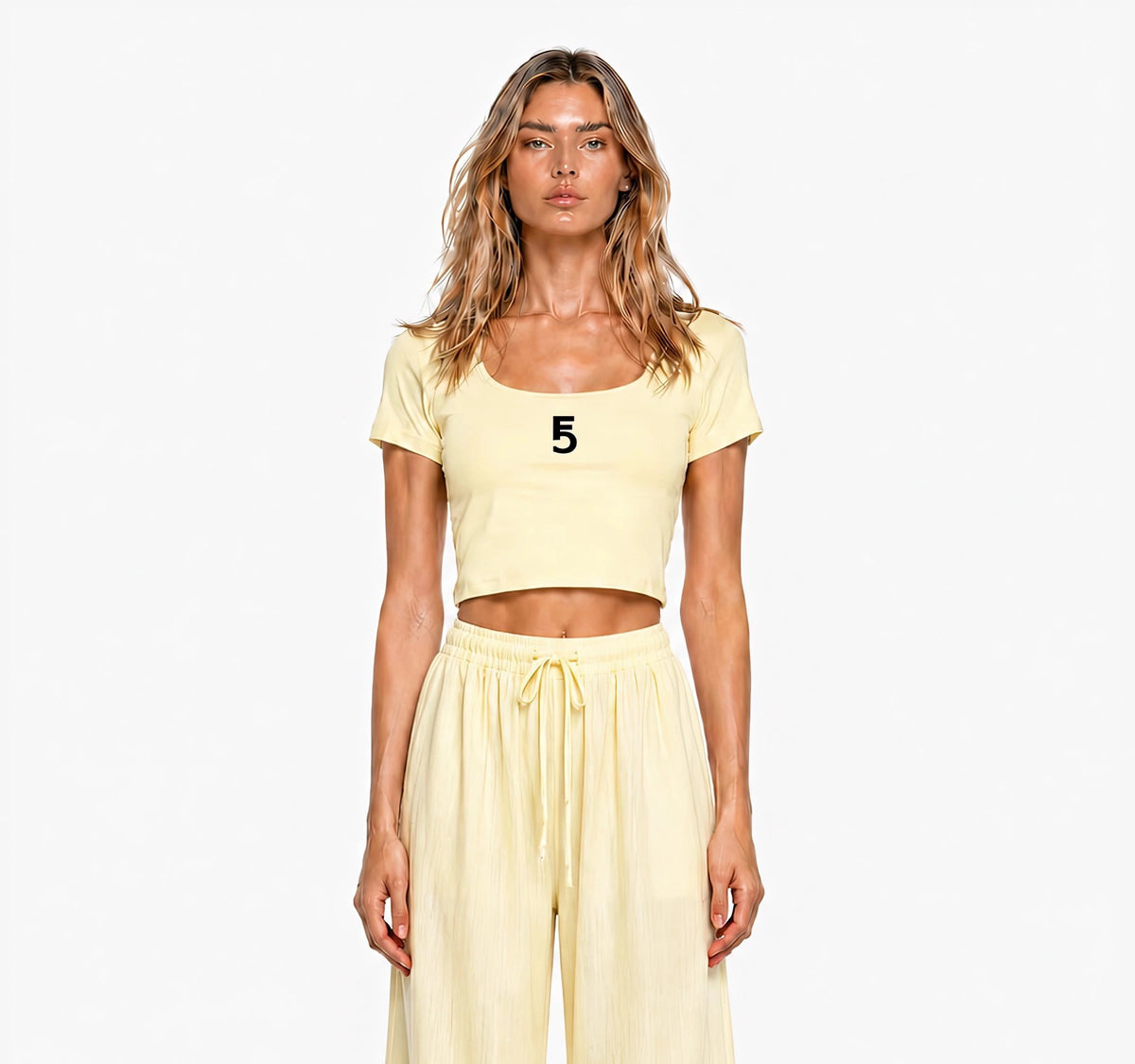 Square Neck Crop T-Shirt Icon | Black Logo