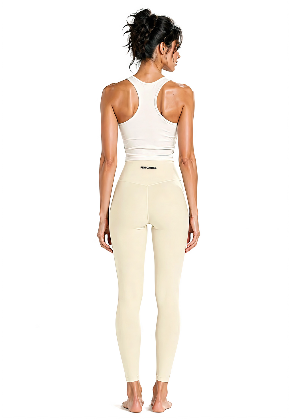 Solid High Rise Leggings | Black Logo