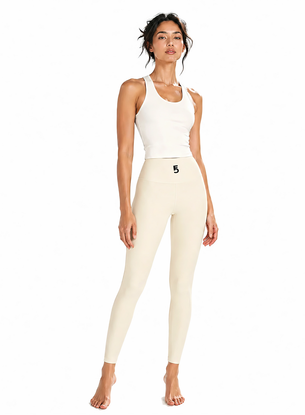 Solid High Rise Leggings | Black Logo