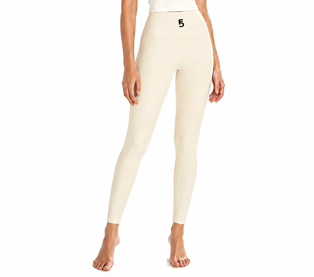Solid High Rise Leggings | Black Logo