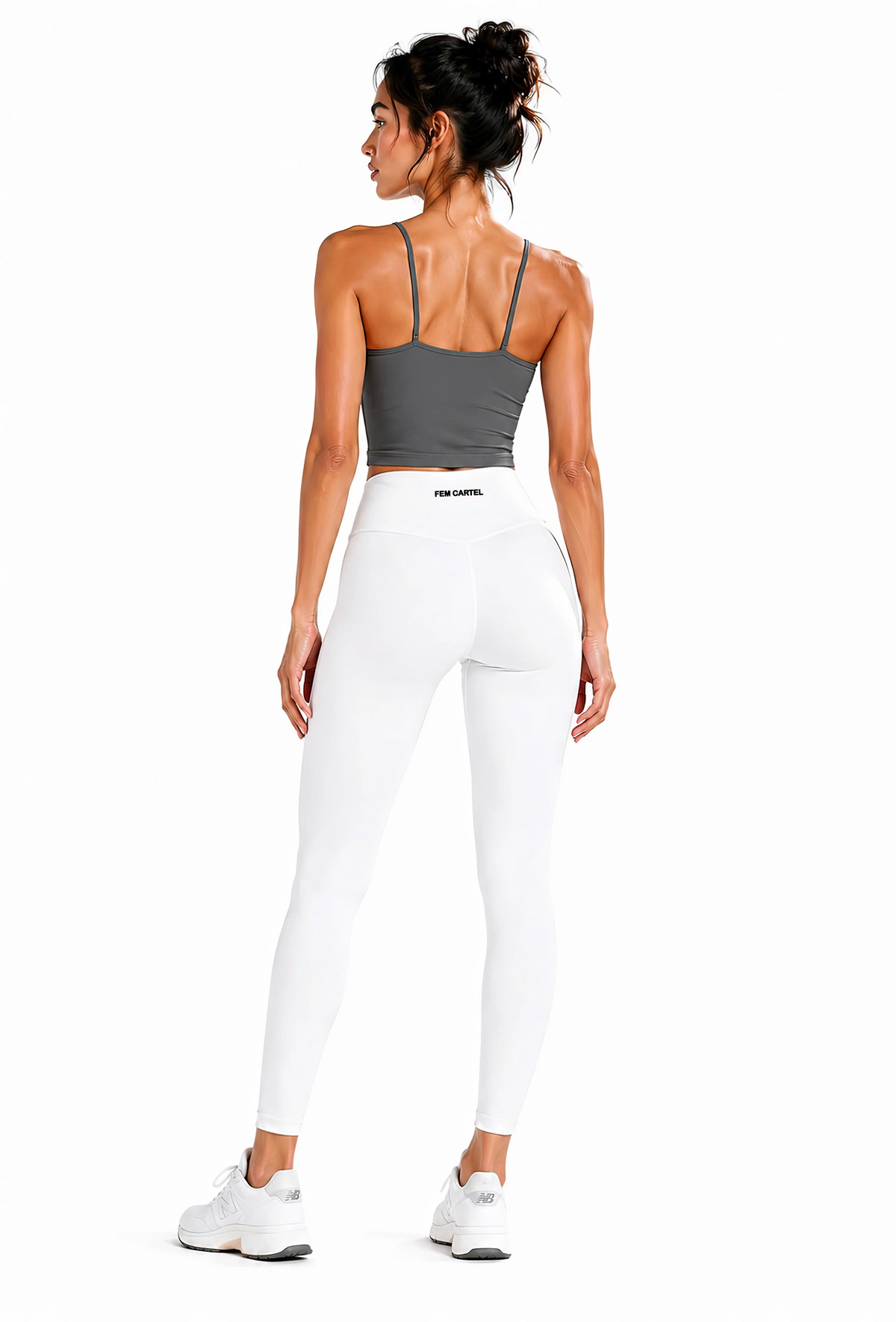 Solid High Rise Leggings | Black Logo