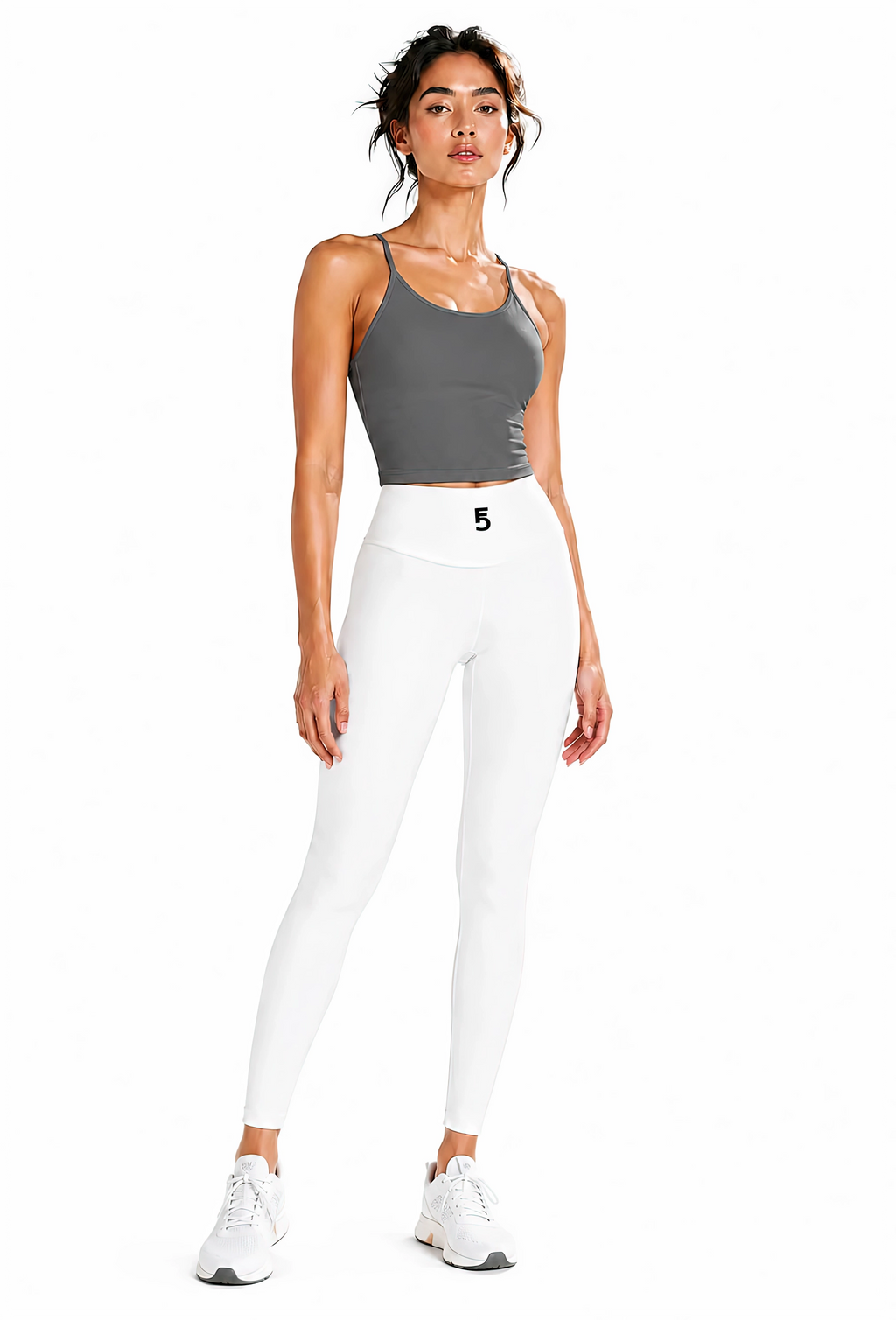 Solid High Rise Leggings | Black Logo