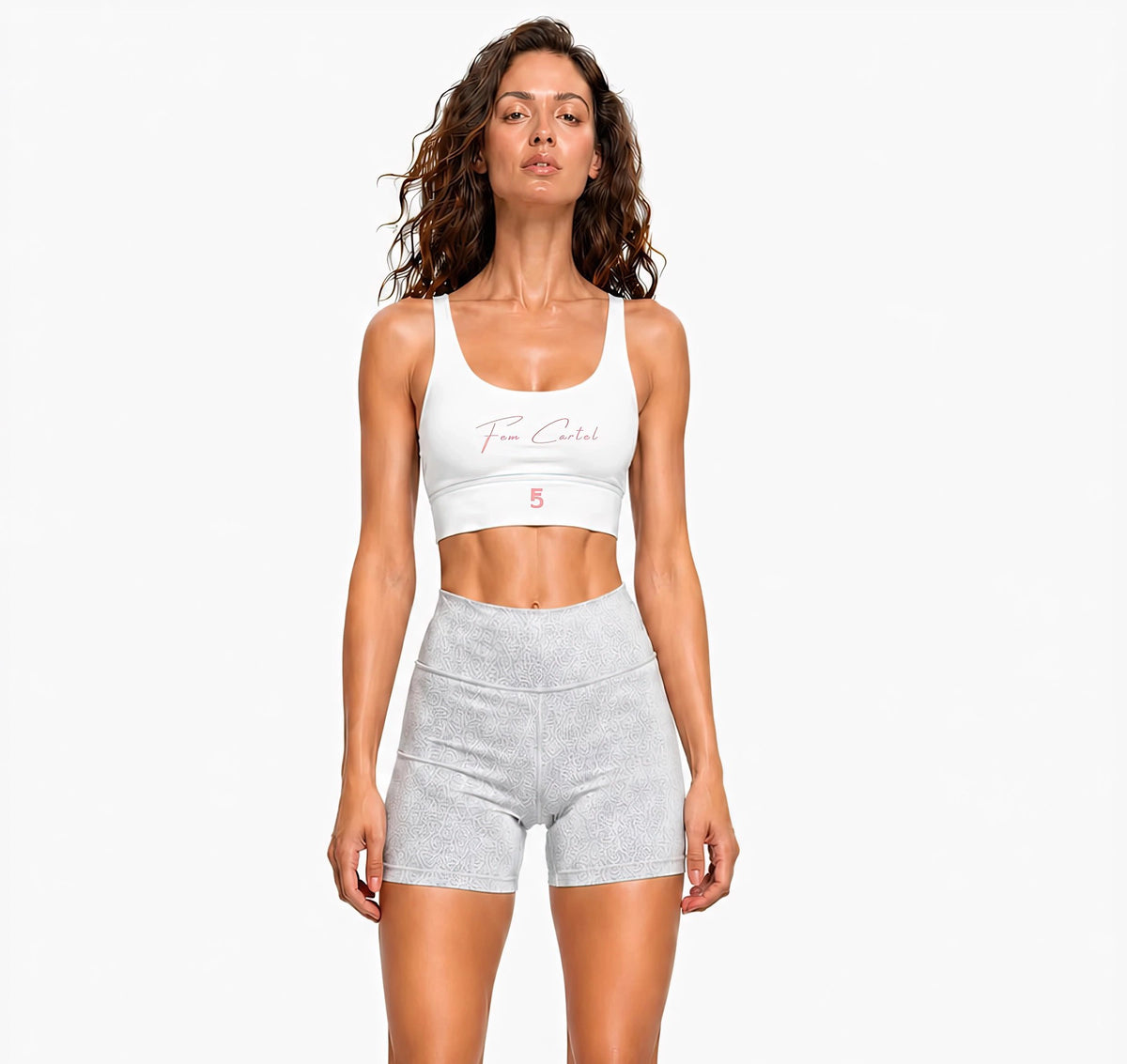 Strappy Criss-Cross Sports Bra | Pink Logo