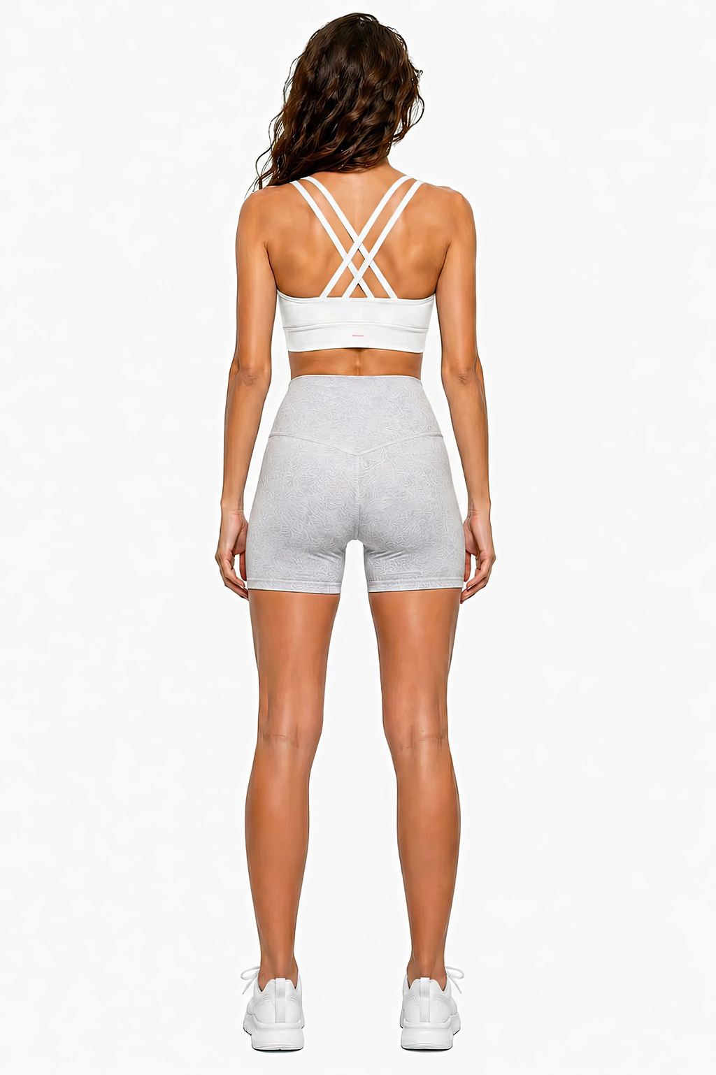 Strappy Criss-Cross Sports Bra | Pink Logo