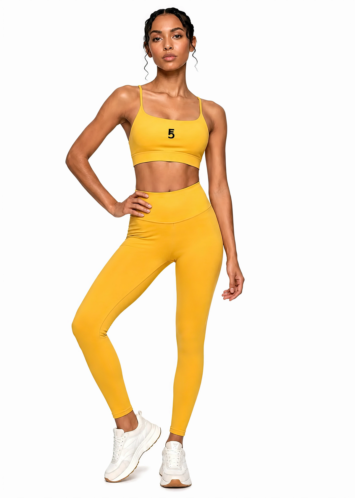 Strappy Criss Cross Yoga Sports Bra Icon | Black Logo