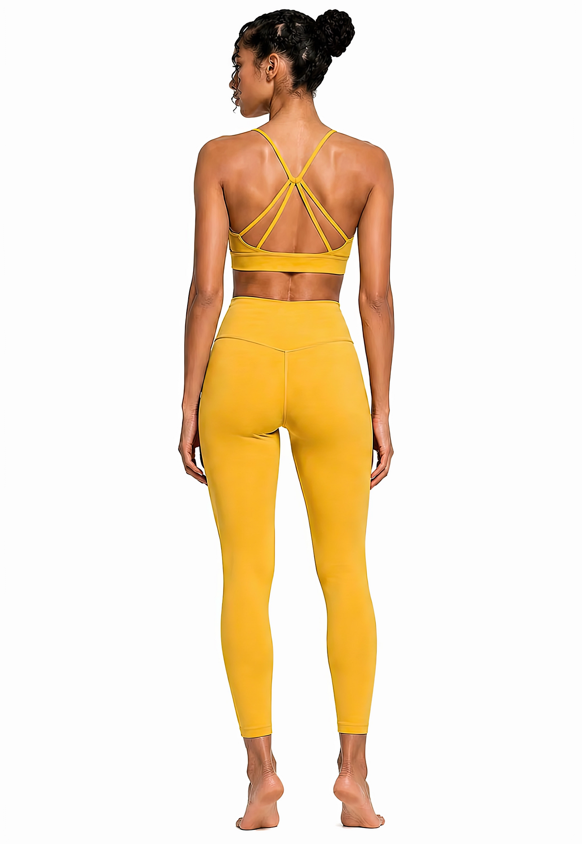 Strappy Criss Cross Yoga Sports Bra Icon | Black Logo