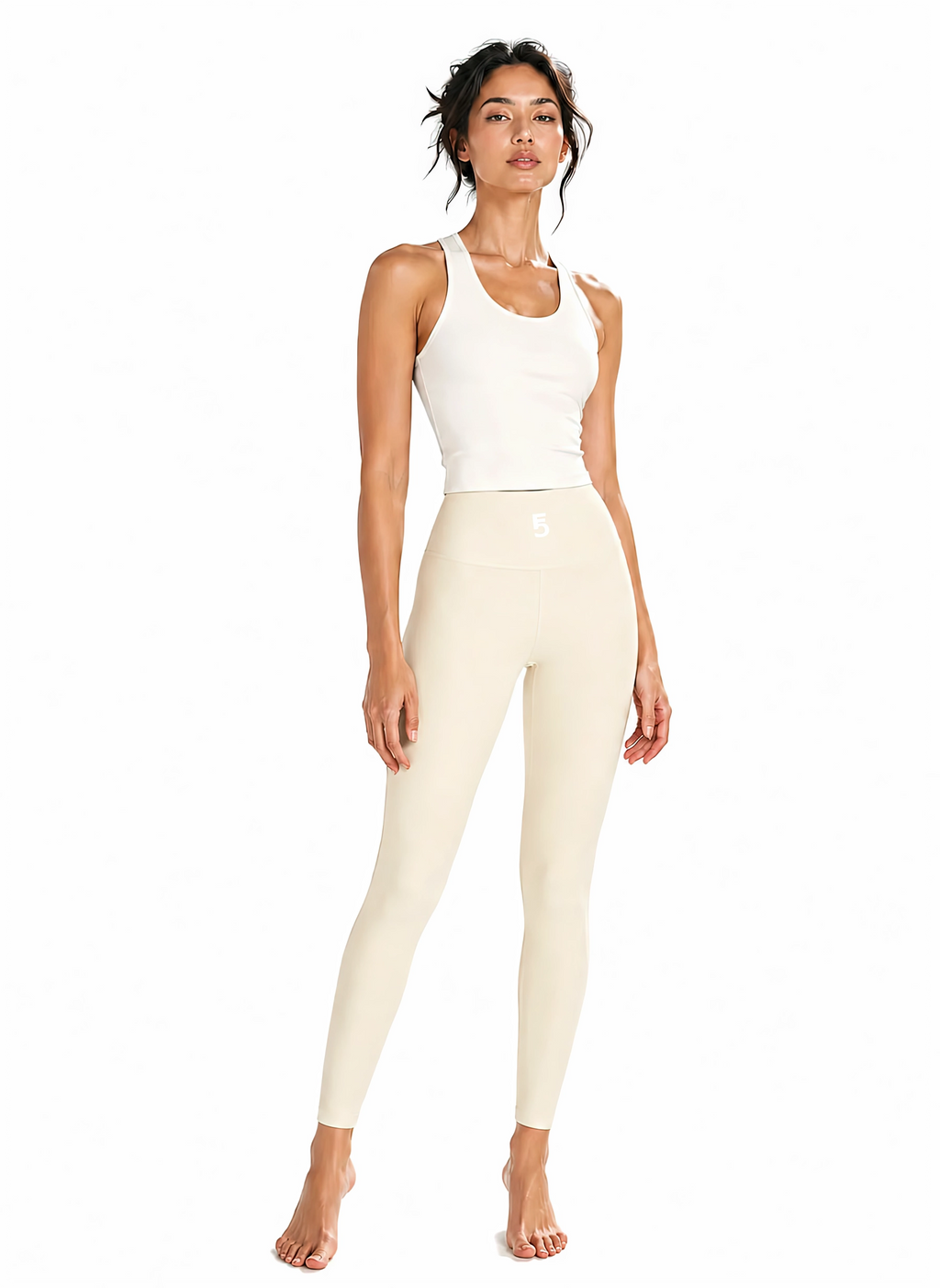 Solid High Rise Leggings | Black Logo