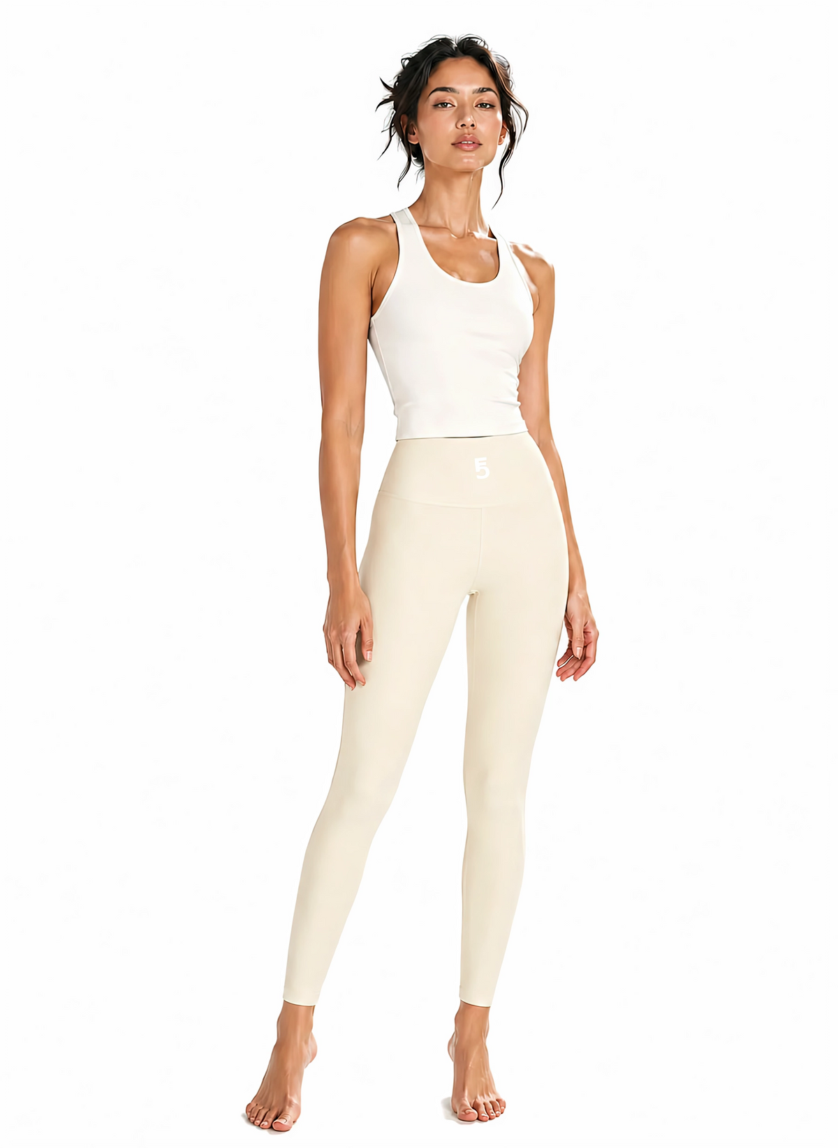 Solid High Rise Leggings | Black Logo