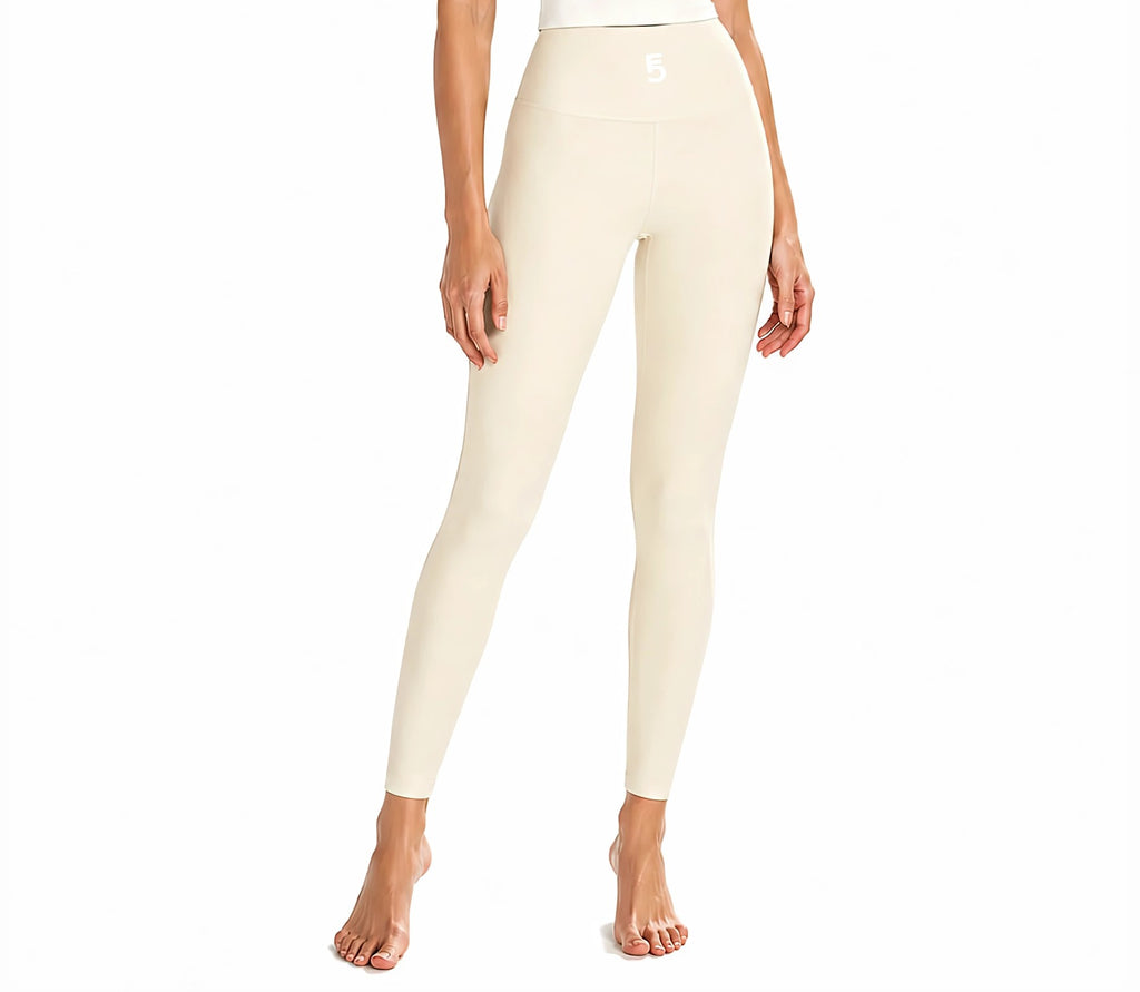 Solid High Rise Leggings | Black Logo