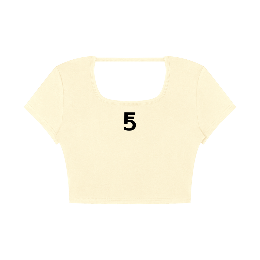 Square Neck Crop T-Shirt Icon | Black Logo