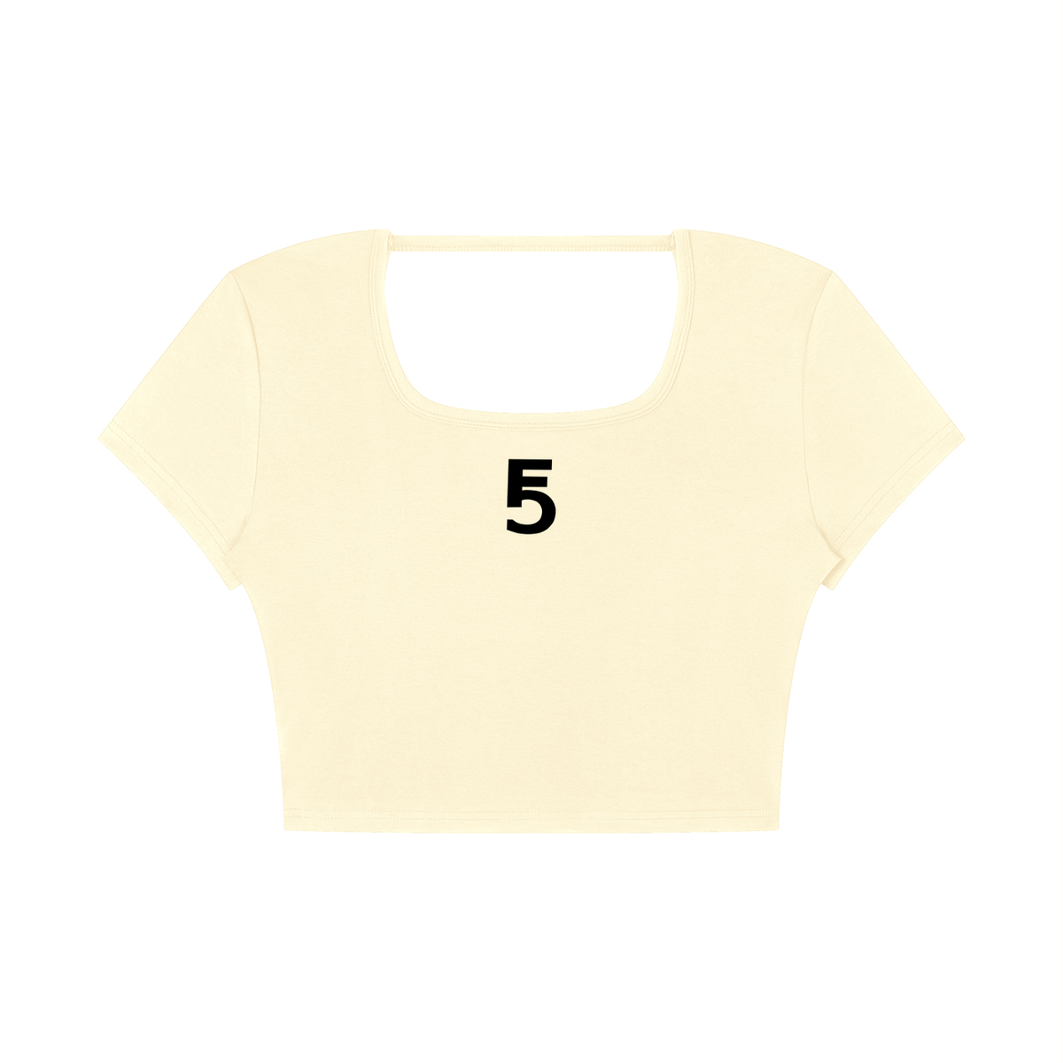 Square Neck Crop T-Shirt Icon | Black Logo