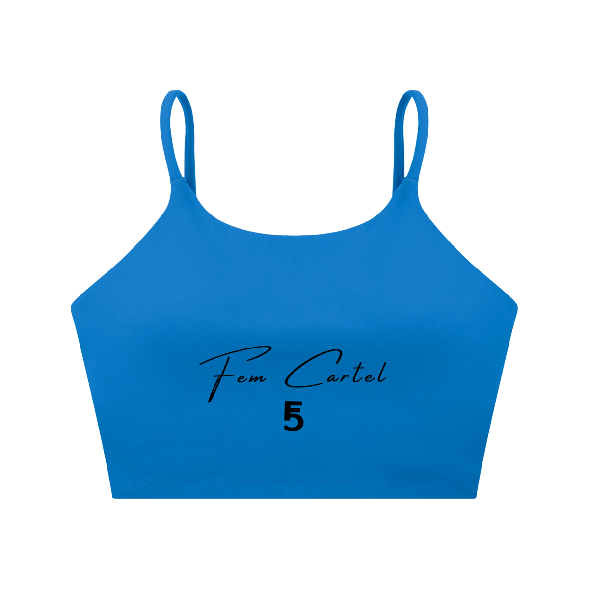 Spaghetti Strap Yoga Sports Bra Script | Black Logo