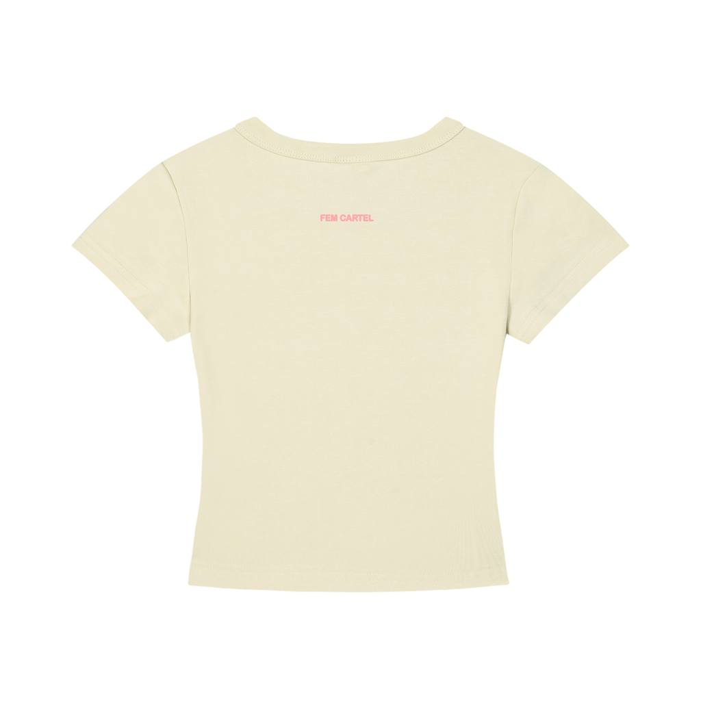 Cropped T-Shirt Script | Pink Logo