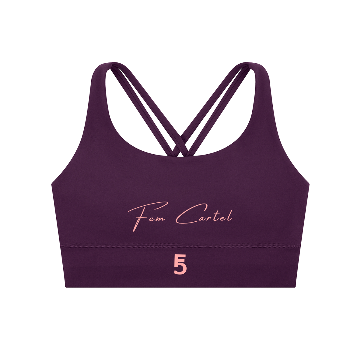 Strappy Criss-Cross Sports Bra | Pink Logo