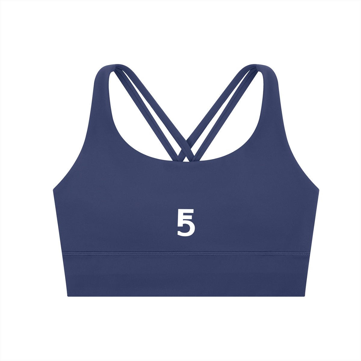 Strappy Criss-Cross Sports Bra | White Logo