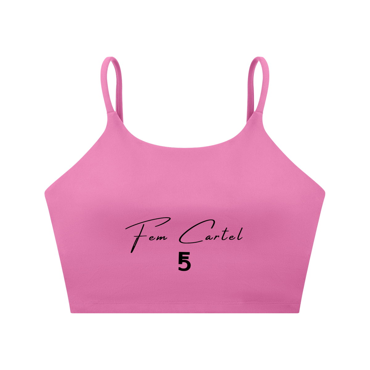 Spaghetti Strap Yoga Sports Bra Script | Black Logo