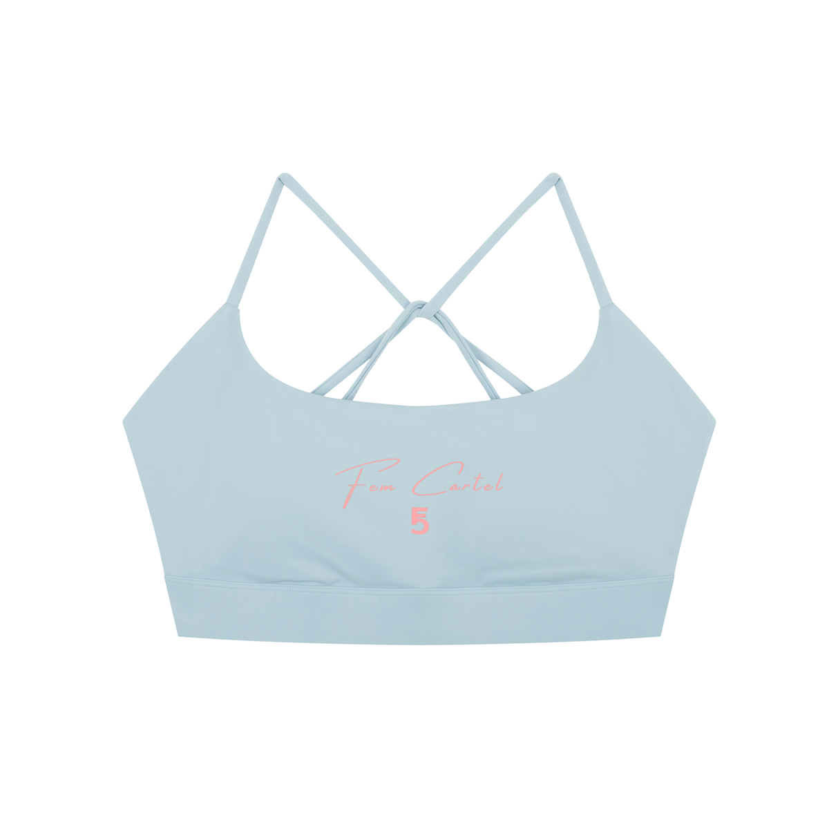 Strappy Criss Cross Yoga Sports Bra Script | Pink Logo