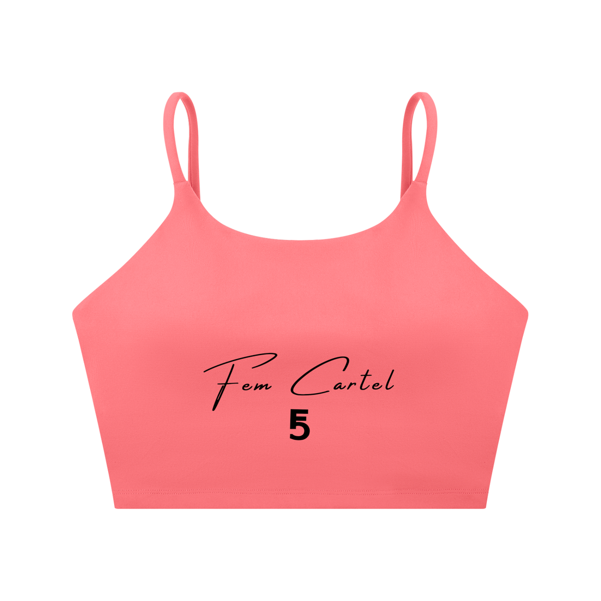 Spaghetti Strap Yoga Sports Bra Script | Black Logo