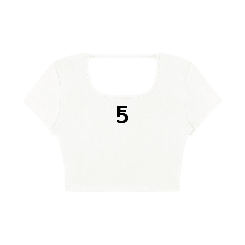 Square Neck Crop T-Shirt Icon | Black Logo