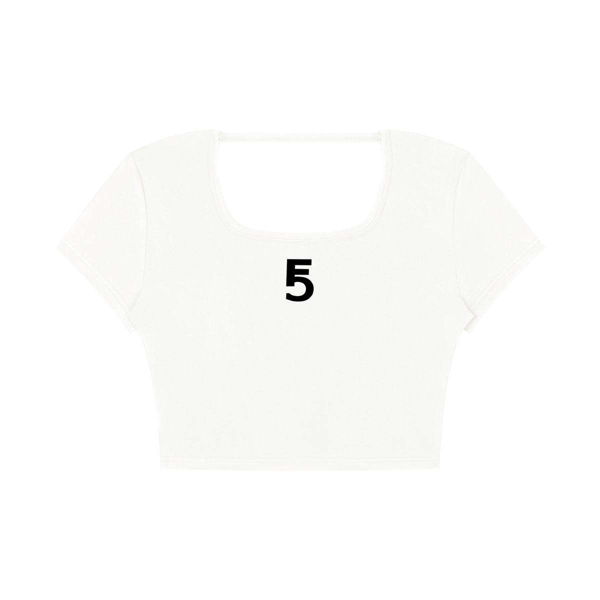 Square Neck Crop T-Shirt Icon | Black Logo