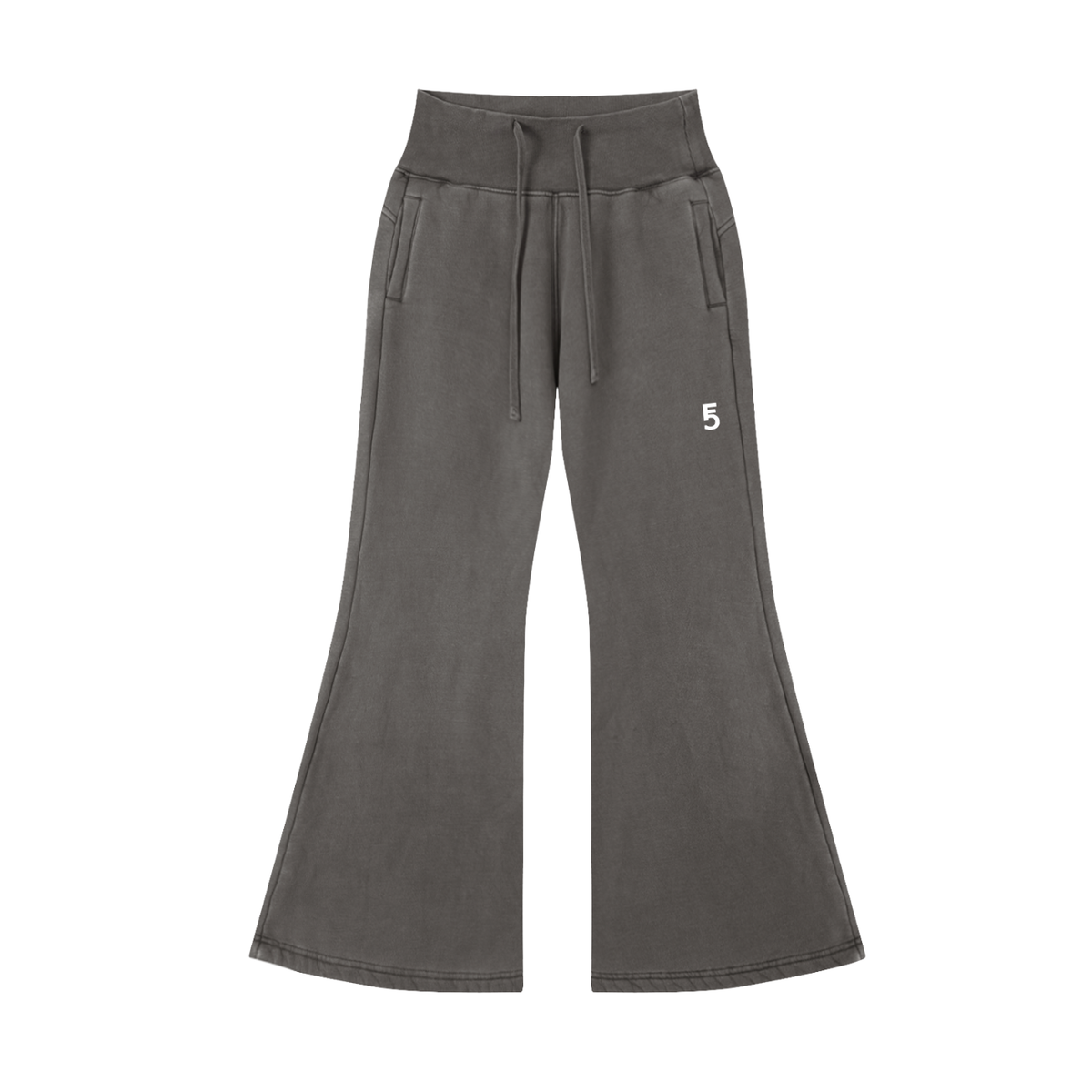 Vintage Washed Flared Fleece Pants | White Logo