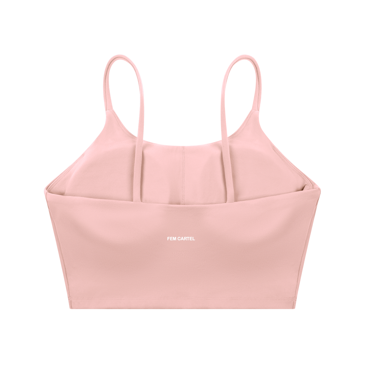Spaghetti Strap Yoga Sports Bra Script | White Logo
