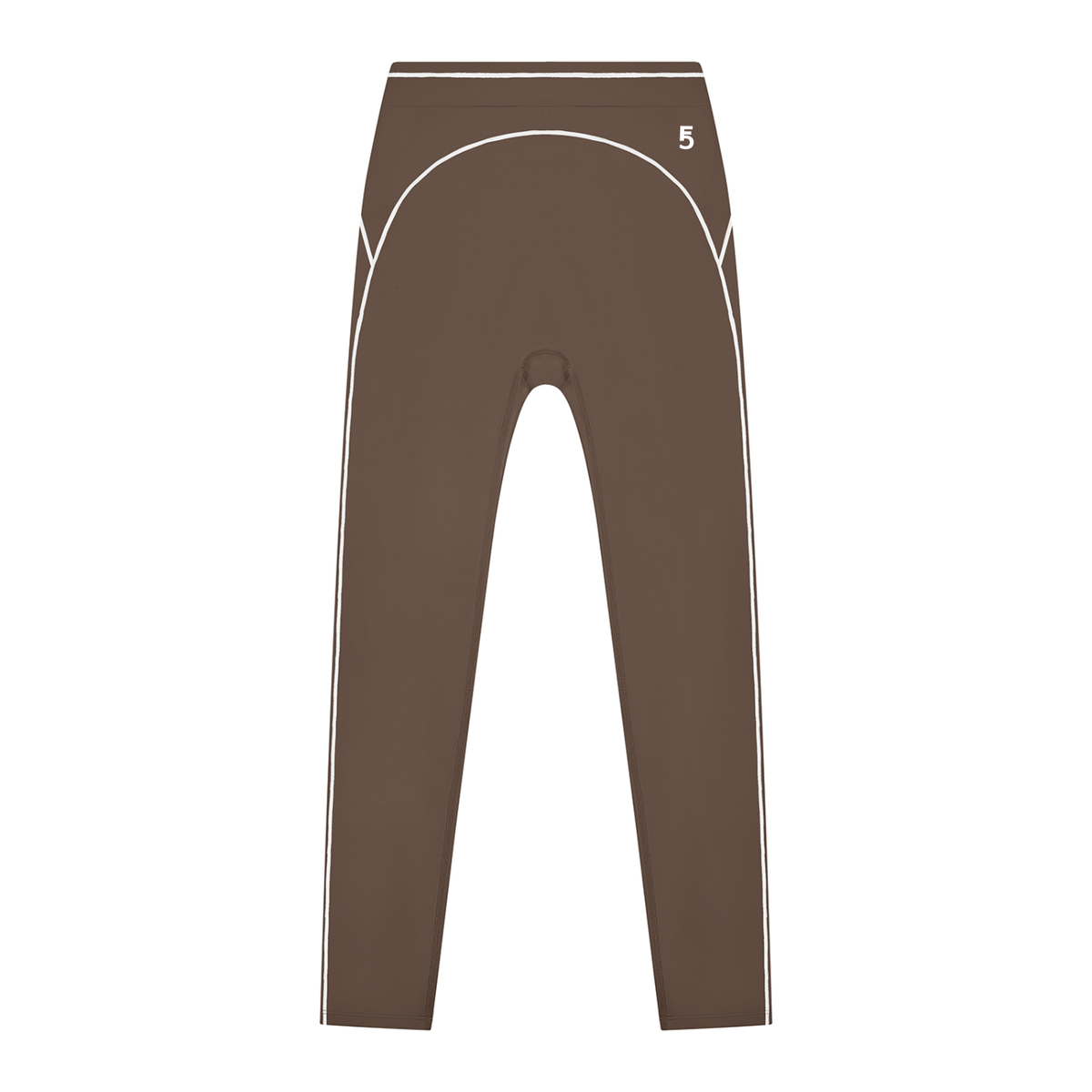 High Rise Topstitching Leggings | White Logo