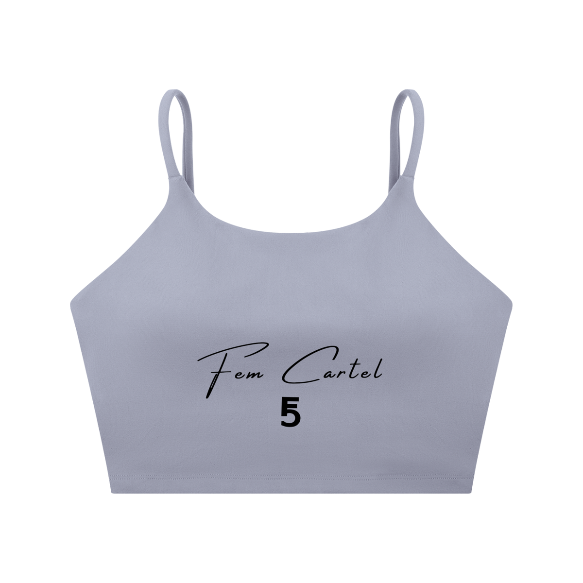 Spaghetti Strap Yoga Sports Bra Script | Black Logo