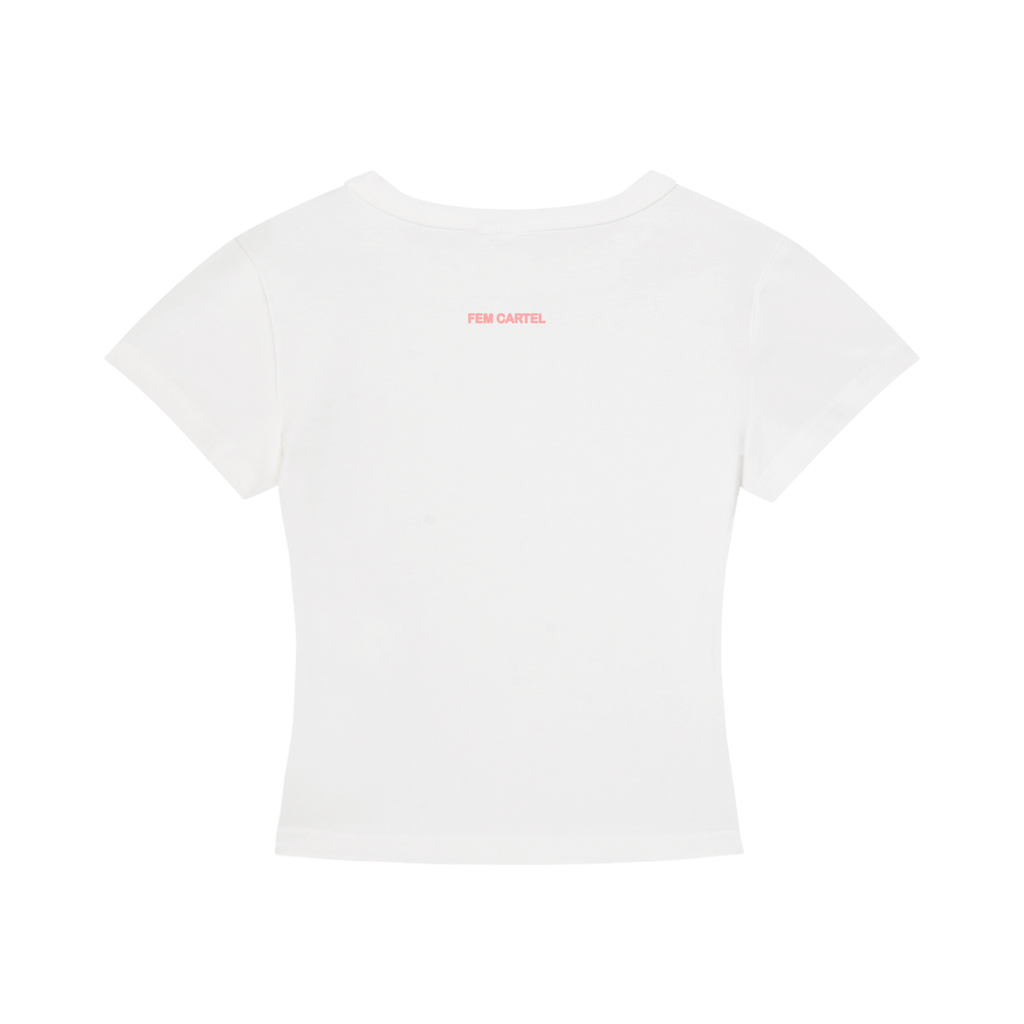 Cropped T-Shirt Script | Pink Logo