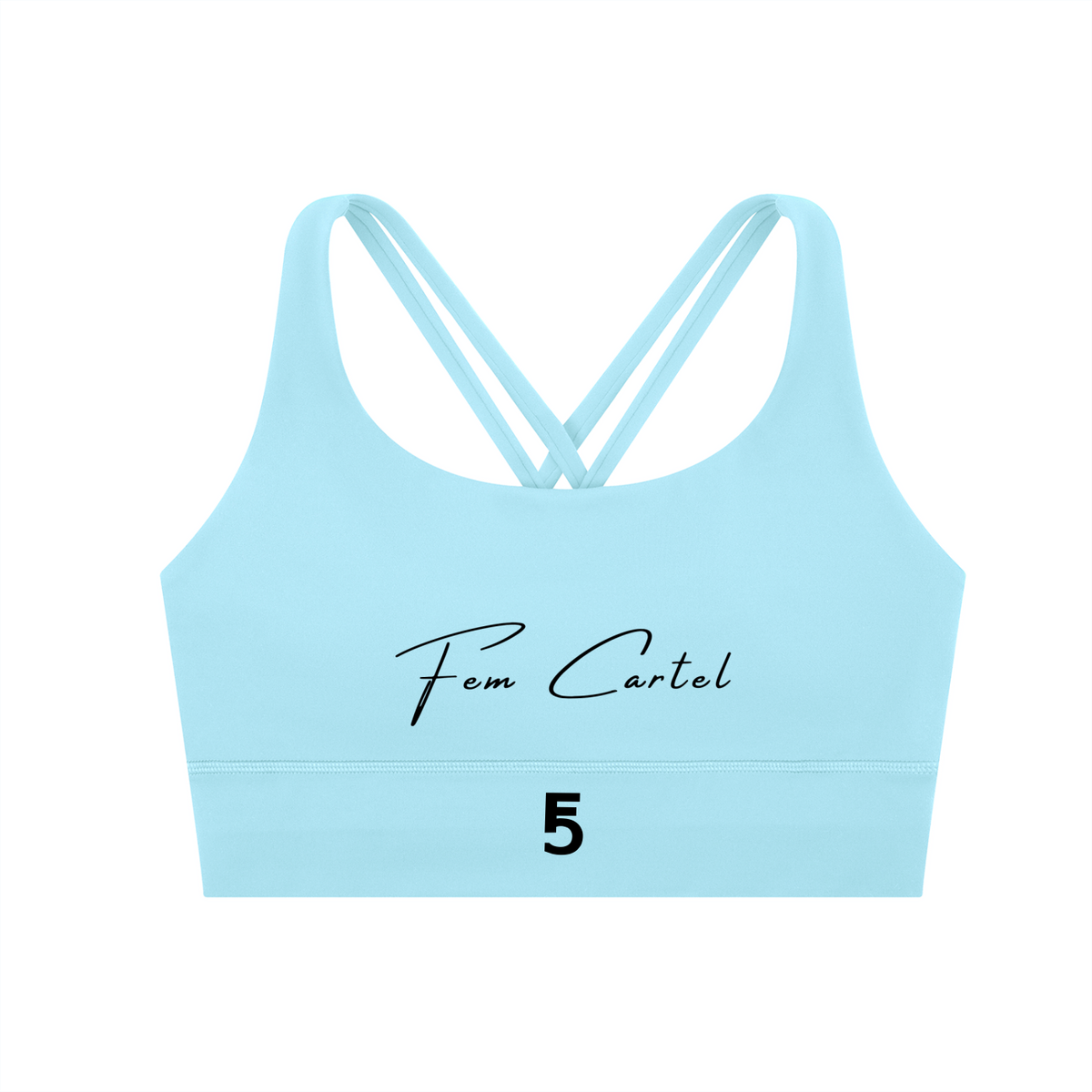 Strappy Criss-Cross Sports Bra | Black Logo
