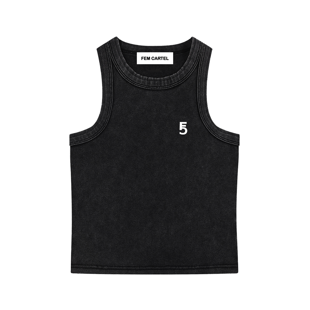 Snow Washed Tank Top Emblem | White Logo