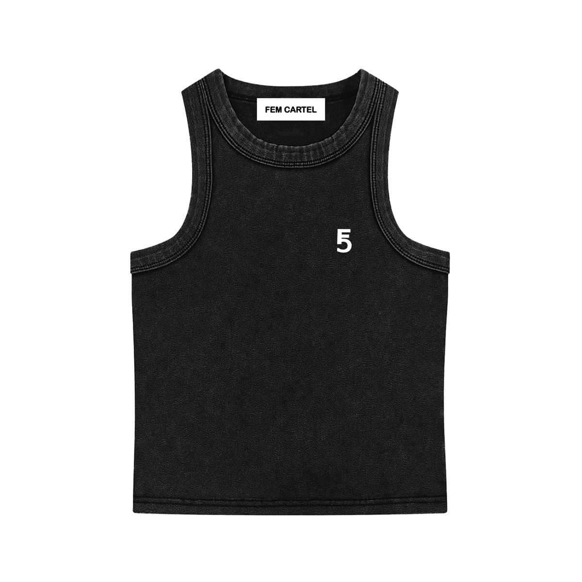 Snow Washed Tank Top Emblem | White Logo